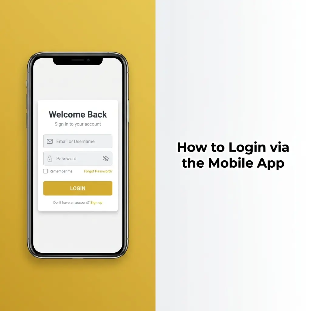 Mega Casino World mobile app login screen showing Sign In button and credential entry fields on iPhone
